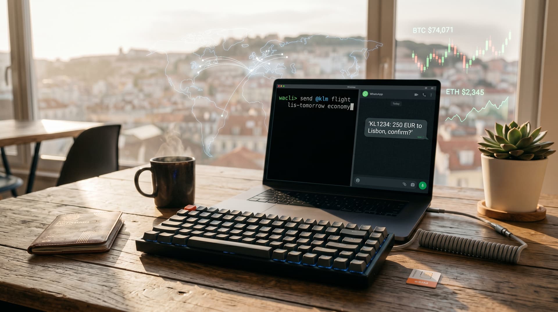 Wacli WhatsApp CLI Speeds Nomad Travel Bookings as BTC Dips to $74,071